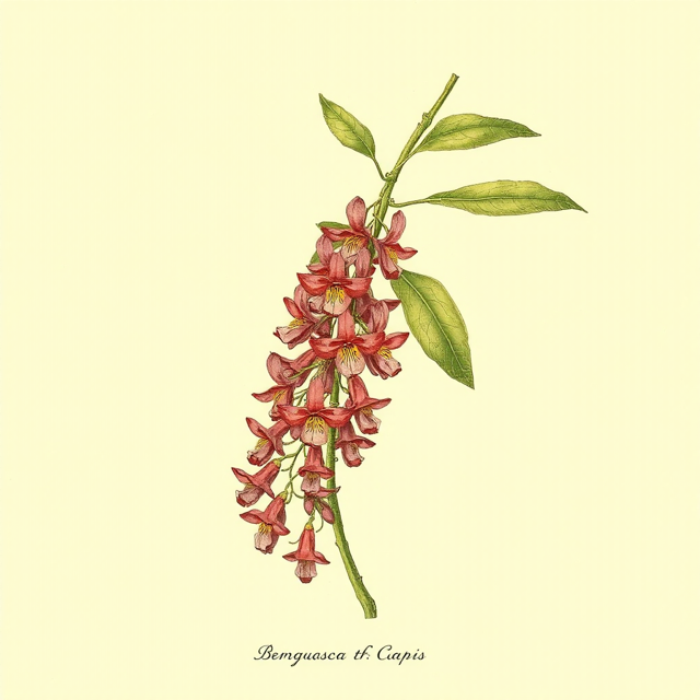 Ilustración botánica de Banisteriopsis caapi
