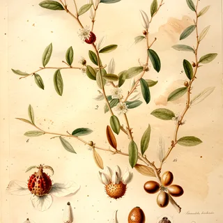 Ilustración botánica de Chaparro amargoso