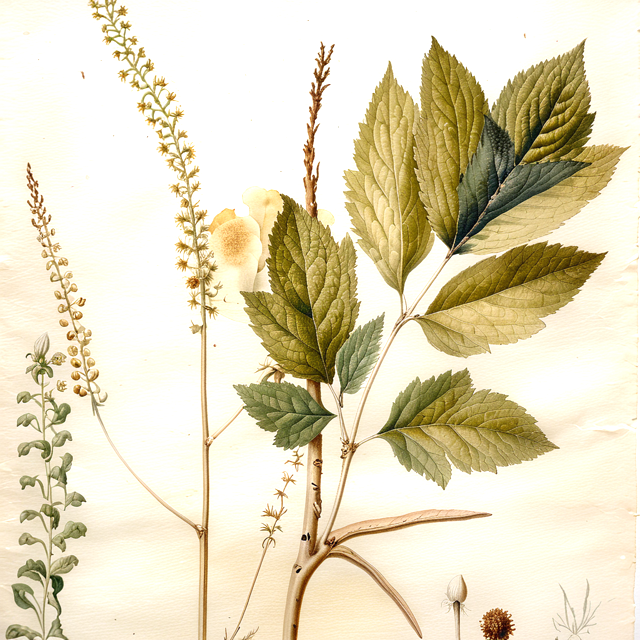 Ilustración botánica de Cimicifuga racemosa