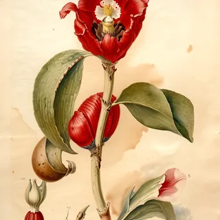 Ilustración botánica de Caña agria