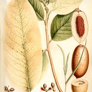 Ilustración botánica de Sarrapia