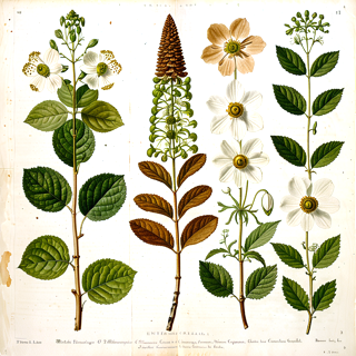 Ilustración botánica de Guanacaste