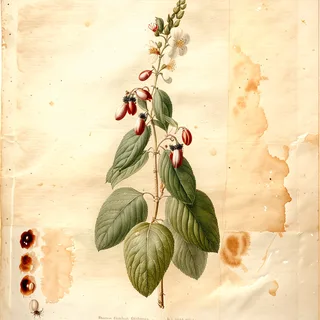 Ilustración botánica de Árnica roja