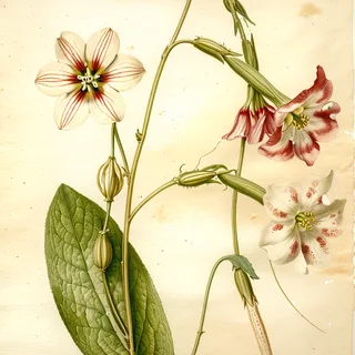 Ilustración botánica de Nicotiana undulata