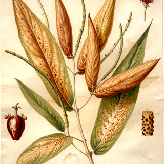 Ilustración botánica de Piper acutifolium