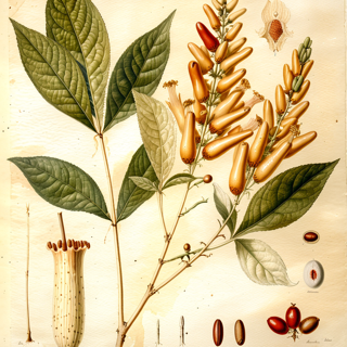 Ilustración botánica de Cuasia