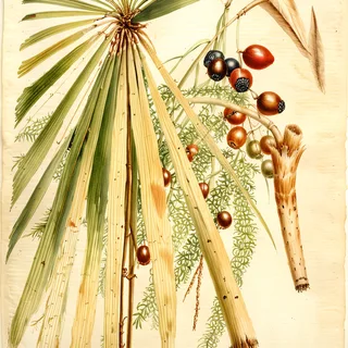 Ilustración botánica de Saw palmetto